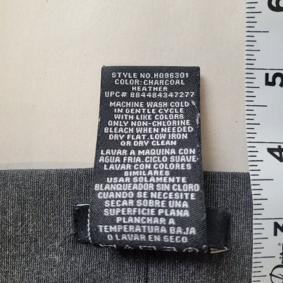 Tahari Size L Charcoal Heathered Ponte Pants Women Leggings Pull-On Wide Waist - Picture 4 of 7